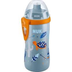 Nuk - Junior Cup (36m+) Παγουράκι με Καπάκι Push Pull Γκρι/Πορτοκαλί - 300ml