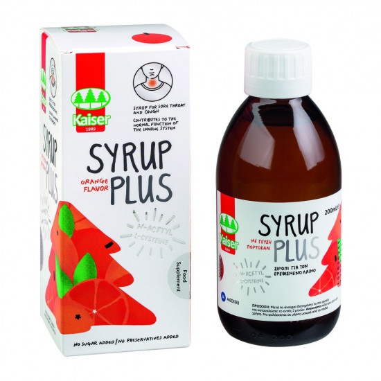 Medisei - Kaiser Syrup plus orange flavor Σιρόπι με γεύση πορτοκάλι για τον ερεθισμένο λαιμό & την άμυνα του οργανισμού - 200ml