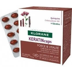 Klorane - Quinine KERATIN caps Συμπλήρωμα Διατροφής για Δυνατά Μαλλιά​ & Νύχια - 30 caps