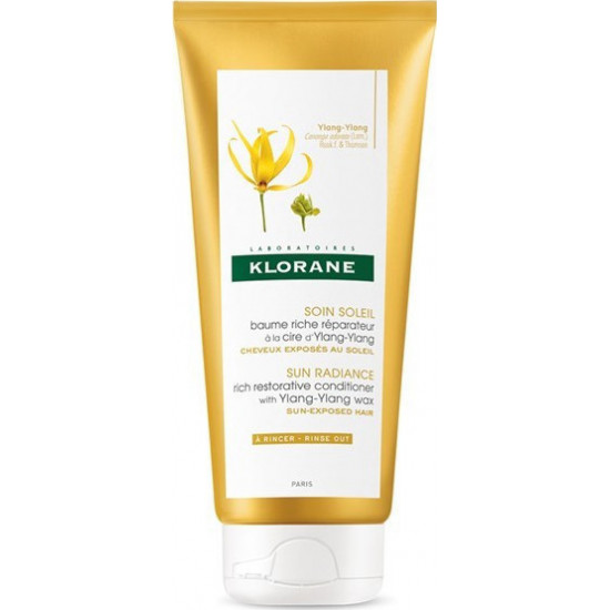Klorane - Sun Radiance Rich Restorative Conditioner with Ylang Ylang Wax Επανορθωτική κρέμα μαλλιών για θρέψη & επανόρθωση μετά τον ήλιο - 200ml