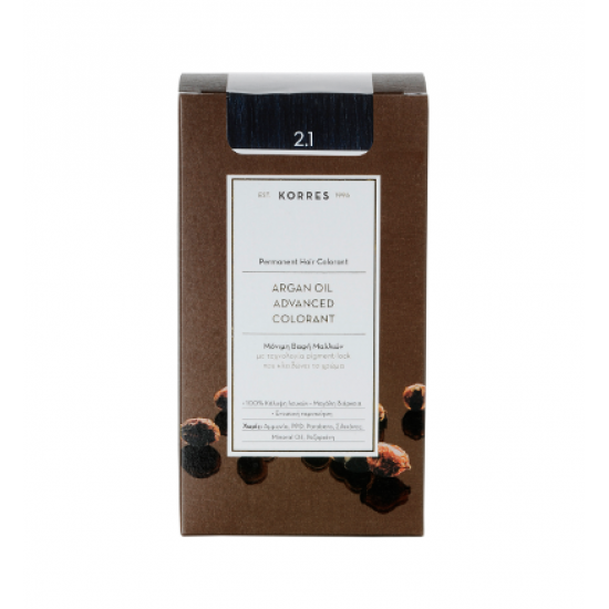 Korres - Argan Oil Advanced Colorant No 2.1 Μαύρο Μπλέ - 50ml