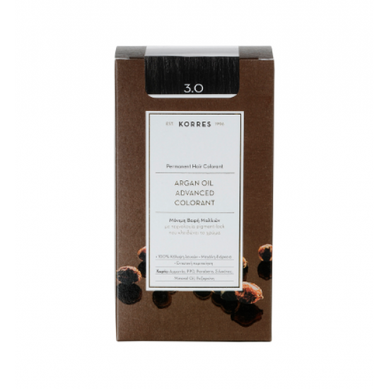 Korres - Argan Oil Advanced Colorant No 3.0 Καστανό Σκούρο Φυσικό - 50ml