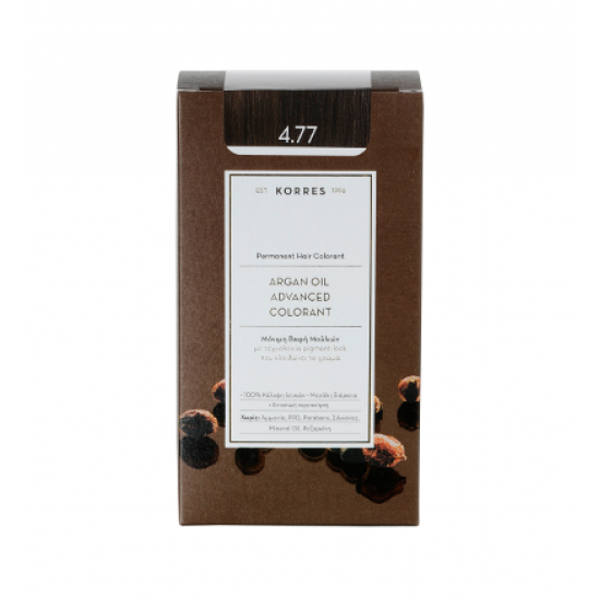 Korres - Argan Oil Advanced Colorant No 4.77 Σκούρο Σοκολατί - 50ml