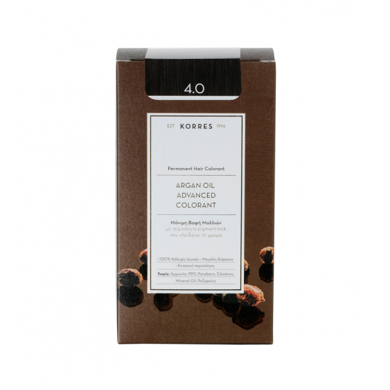 Korres - Argan Oil Advanced Colorant No 4.0 Καστανό Φυσικό - 50ml