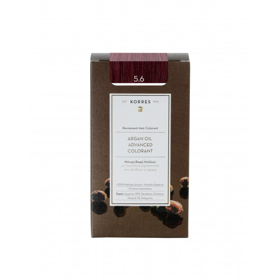 Korres - Argan Oil Advanced Colorant No 5.6 Καστανό Ανοιχτό Κόκκινο - 50ml