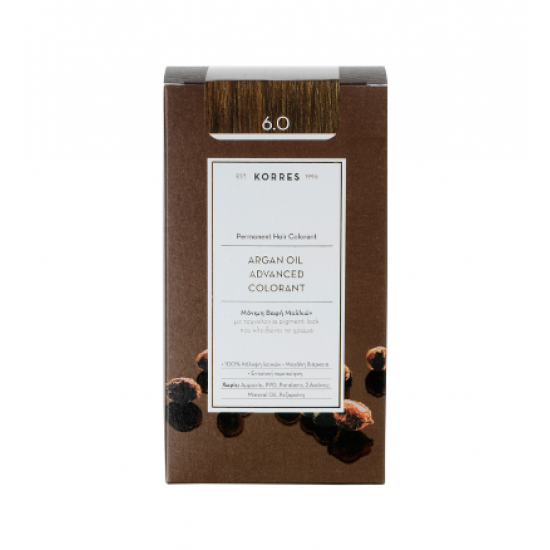 Korres - Argan Oil Advanced Colorant No 6.0 Ξανθό Σκούρο Φυσικό - 50ml
