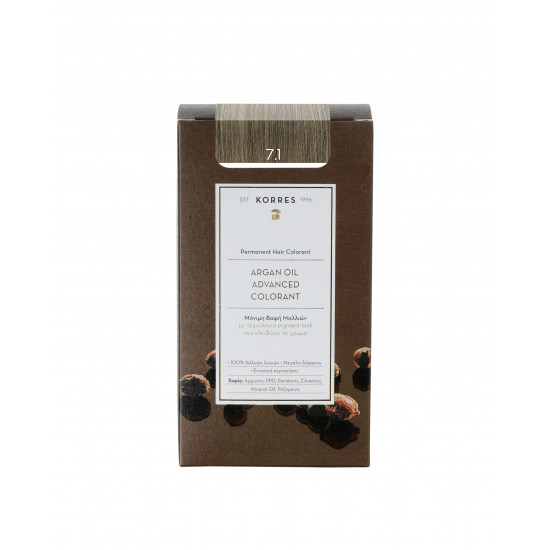 Korres - Argan Oil Advanced Colorant No 7.1 Ξανθό Σαντρέ - 50ml