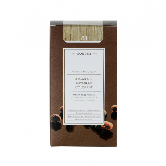 Korres - Argan Oil Advanced Colorant No 8.1 Ξανθό Ανοιχτό Σαντρέ - 50ml