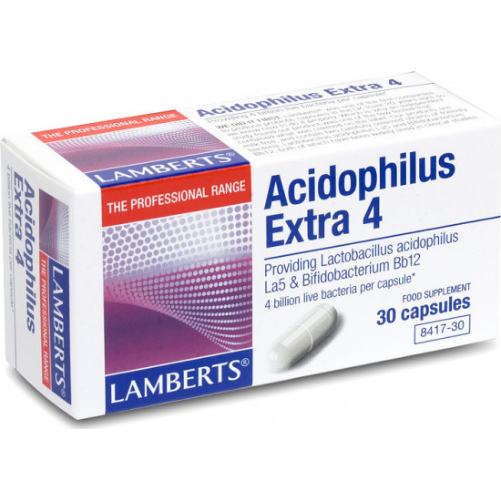 Lamberts - Acidophilus extra 4 Προβιοτικά για την διατήρηση της ισορροπίας της εντερικής χλωρίδας - 30caps