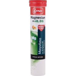 Lanes - Magnesium + Vit B6 Για την υγεία των μυών με γεύση ροδάκινο - 20 αναβρ. δισκία