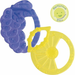 Chicco  - Soft Relax Silicone Teething Ring Κρίκοι Οδοντοφυϊας απο Σιλικόνη σε σχήμα Λεμόνι & Σταφύλι 2m+ - 2τμχ