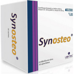 Libytec - Synosteo  Συμπλήρωμα Διατροφής Με Ασβέστιο 800mg Βιταμίνη D3 20mcg (800iu) & Βιταμίνη Κ2 45mcg - 30 Φακελίσκοι
