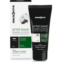 Macrovita - After Shave Gel Τζελ για μετά το ξύρισμα με βαμβάκι & λυκίσκο - 100ml