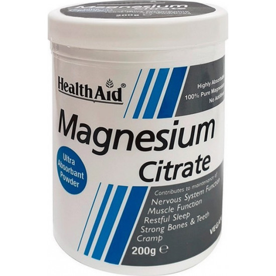 Health Aid - Magnesium Citrate Powder Κιτρικό Μαγνήσιο σε σκόνη - 200gr