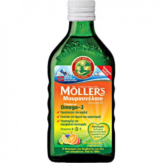 Moller's - Μουρουνέλαιο (Cod Liver Oil) Tutti Frutti Flavour - 250ml