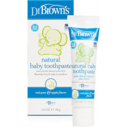 Dr. Brown's - Natural Baby Toothpaste Real Pear & Apple Flavor Φυσική Οδοντόκρεμα για μωρά 0-3 ετών με γεύση Μήλο - Αχλαδι - 40gr