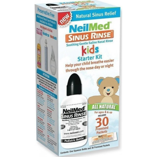 NeilMed - Sinus Rinse Kids Starter Kit Σύστημα Ρινικών Πλύσεων για Παιδιά - Συσκεύη + 30 Φακελάκια