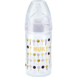 Nuk - New Classic Μπιμπερό από πολυπροπυλένιο με θηλή σιλικόνης (0-6m) Λευκό - 150ml