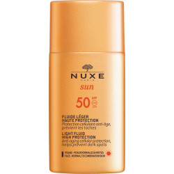 Nuxe - Sun light fluid high protection SPF50 Αντηλιακό προσώπου ελαφριάς υφής για κανονικές-μικτές επιδερμίδες - 50ml