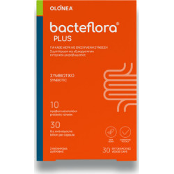 Olonea - BacteFlora Plus Συνδυασμός υψηλής συγκέντρωσης Προβιοτικών ευρέως φάσματος & Πρεβιοτικού - 30 veg.caps