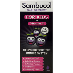 Olvos Science - Sambucol Black Elderberry for Kids + Vitamin C Παιδικό σιρόπι για ενίσχυση του ανοσοποιητικού - 120ml