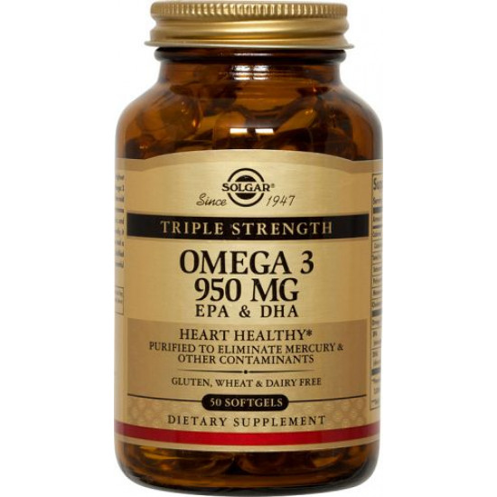Solgar - Omega 3 Triple Strength 950mg - 50 μαλακές κάψουλες