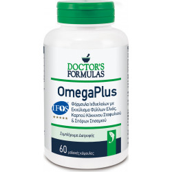 Doctor's Formulas - OmegaPlus Φόρμουλα Ιχθυελαίων με Εκχύλισμα φύλλων ελιάς, Καρπού κόκκινου σταφυλιού & Σπόρων σησαμιού - 60 μαλακές κάψουλες