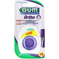 Sunstar - Gum Ortho Floss 3220 Οδοντικό νήμα κατάλληλο για ορθοδοντικούς μηχανισμούς  50 χρήσεων - 1τμχ