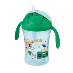 Nuk - Παιδικό Ποτηράκι με Λαβές και Καλαμάκι "Motion Cup" από Πλαστικό Πράσινο για 8m+ - 230ml