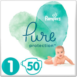 Pampers - Pure protection No 1 (2-5kg) Βρεφικές πάνες - 50τμχ