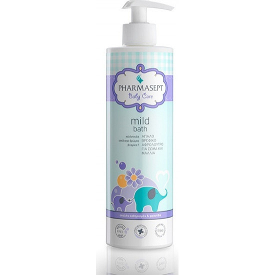 PharmaSept - Baby Care Mild Bath Απαλό Παιδικό Αφρόλουτρο για πρόσωπο, σώμα & μαλλιά, χωρίς σαπούνι - 500ml