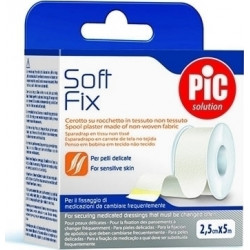 Pic Solution - Soft Fix 2,5cmx5m Αυτοκόλλητο χάρτινο ρολό λευκοπλάστη - 1τεμ.
