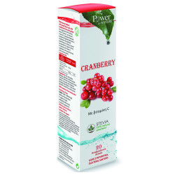 Power Health - Cranberry with stevia & vitamin C Συμπλήρωμα διατροφής για την υγεία του ουροποιητικού με Βιταμίνη C & στέβια - 20 αναβράζοντα δισκία