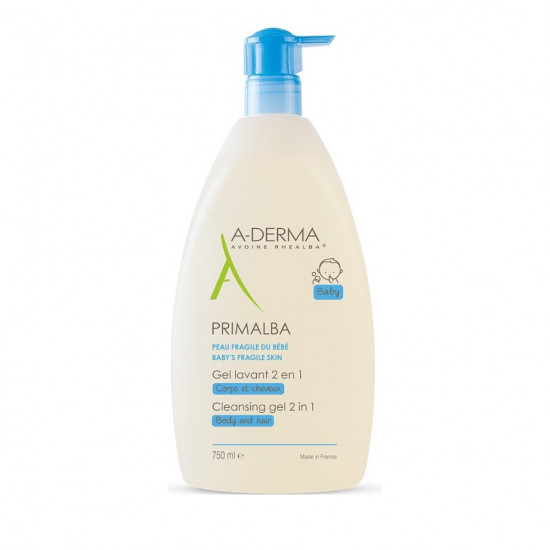 A-Derma - Primalba baby cleansing gel 2 in 1 body & hair Βρεφικό καθαριστικό τζελ για σώμα & μαλλιά - 750ml
