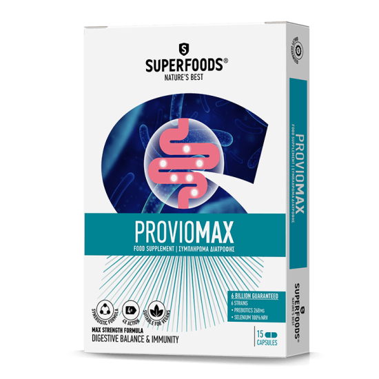 Superfoods - Proviomax Συμπλήρωμα διατροφής με σελήνιο για την καλή λειτουργία του εντέρου - 15caps