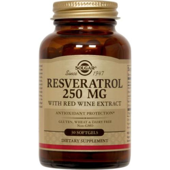 Solgar - Resveratrol 250mg Αντιοξειδωτικά - 30 softgels