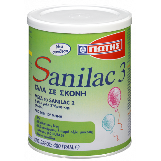 Γιώτης - Γάλα Sanilac 3 Γάλα σε σκόνη απο τον 12ο μήνα - 400gr