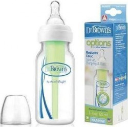 Dr. Brown's - Natural Flow Options Πλαστικό Μπιμπερό με στενό λαιμό & θηλή σιλικόνης - 120ml