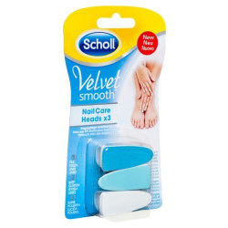 Scholl - Ανταλλακτικές κεφαλές για την ηλεκτρική λίμα περιποίησης νυχιών Velvet Smooth - 3τμχ