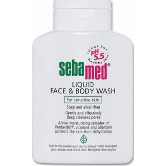 Sebamed - Liquid face & body wash Ήπιος καθαρισμός προσώπου & σώματος για ευαίσθητη & προβληματική επιδερμίδα - 200ml