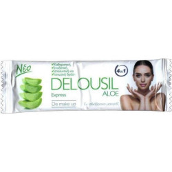 SJA Pharm - Delousil Aloe Express De Make Up Μαντηλάκια Καθαρισμού & Ντεμακιγιάζ για Αδιάβροχο μακιγιάζ - 12τεμάχια