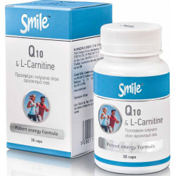 AM Health - Smile Coenzyme Q-10 & L-Carnitine Συμπλήρωμα διατροφής για ενέργεια στον οργανισμό - 30caps