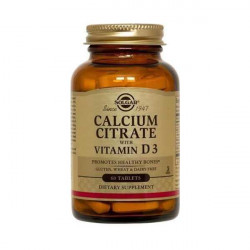 Solgar - Calcium Citrate 250mg with Vitamin D3 Για τη Καλύτερη Απορρόφηση του Ασβεστίου στον Οργανισμό - 60tabs