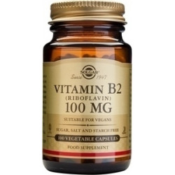 Solgar - Vitamin B2 (Riboflavin) 100mg - 100 φυτικές κάψουλες