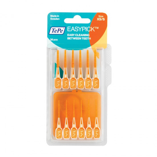 TePe - Easy pick size XS/S Οδοντογλυφίδα σιλικόνης (Χρώμα πορτοκαλί) - 36τμχ TePe - Easy pick size XS/S Οδοντογλυφίδα σιλικόνης (Χρώμα πορτοκαλί) - 36τμχ