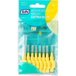 Tepe - Extra Soft fine 0.7mm Κίτρινο Μεσοδόντια Βουρτσάκια - 8τμχ