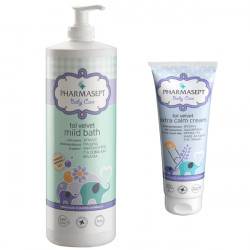 PharmaSept - Baby Care Mild Bath - 1lt & ΔΩΡΟ Extra Calm Cream - 150ml