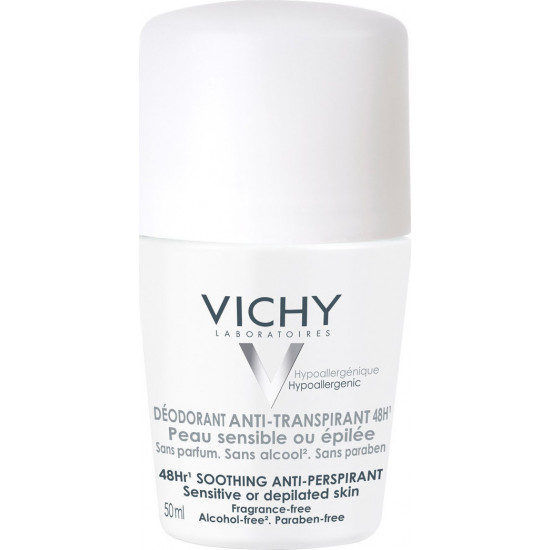 Vichy - Deodorant 48-ωρη φροντίδα Αποσμητικό Roll-On για ευαίσθητες επιδερμίδες - 50ml