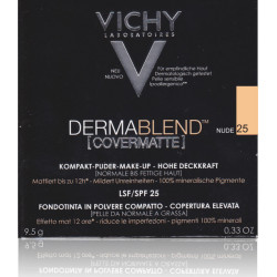 Vichy - Dermablend covermatte compact powder foundation SPF25 (No 25 nude)  Μέικ-Απ υψηλής κάλυψης σε μορφή πούδρας για λιπαρή επιδερμίδα με τάση ακμής - 9.5gr