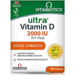 Vitabiotics - Ultra D3 2000iu 50mg Συμπλήρωμα διατροφής για την υγεία των δοντιών, των μυών & του ανοσοποιητικού - 96tabs